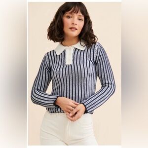 NWT Obey x Free People Sylvia Polo Sweater